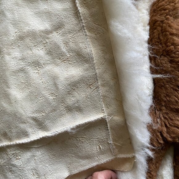 Vintage Llama Alpaca Fur Wall Hanging Rug Peru Tapestry Patchwork Hide 29"×43" - Picture 5 of 9